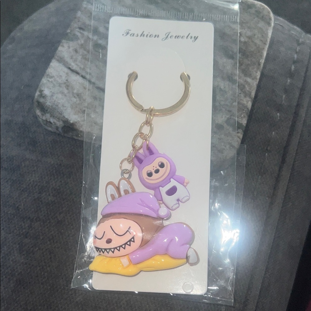 Purple and Yellow Monsters Keychain
